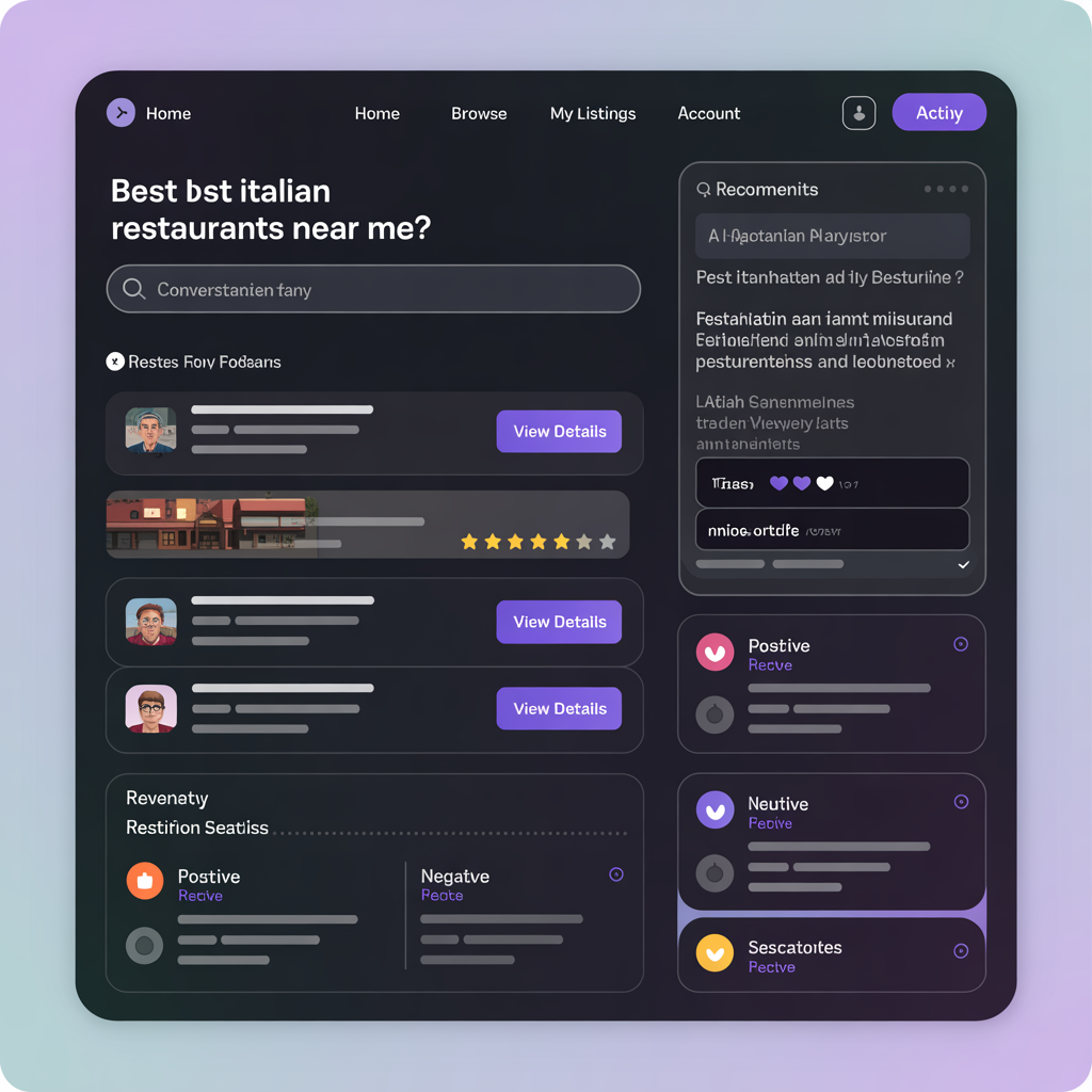 AI-powered directory website development mockup