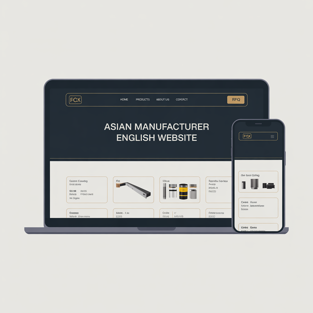 Asian manufacturer English website development mockup