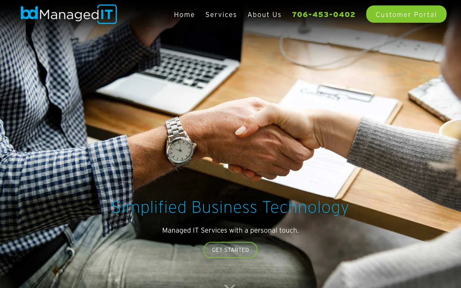 bdManagedIT WordPress homepage before migration to Astro