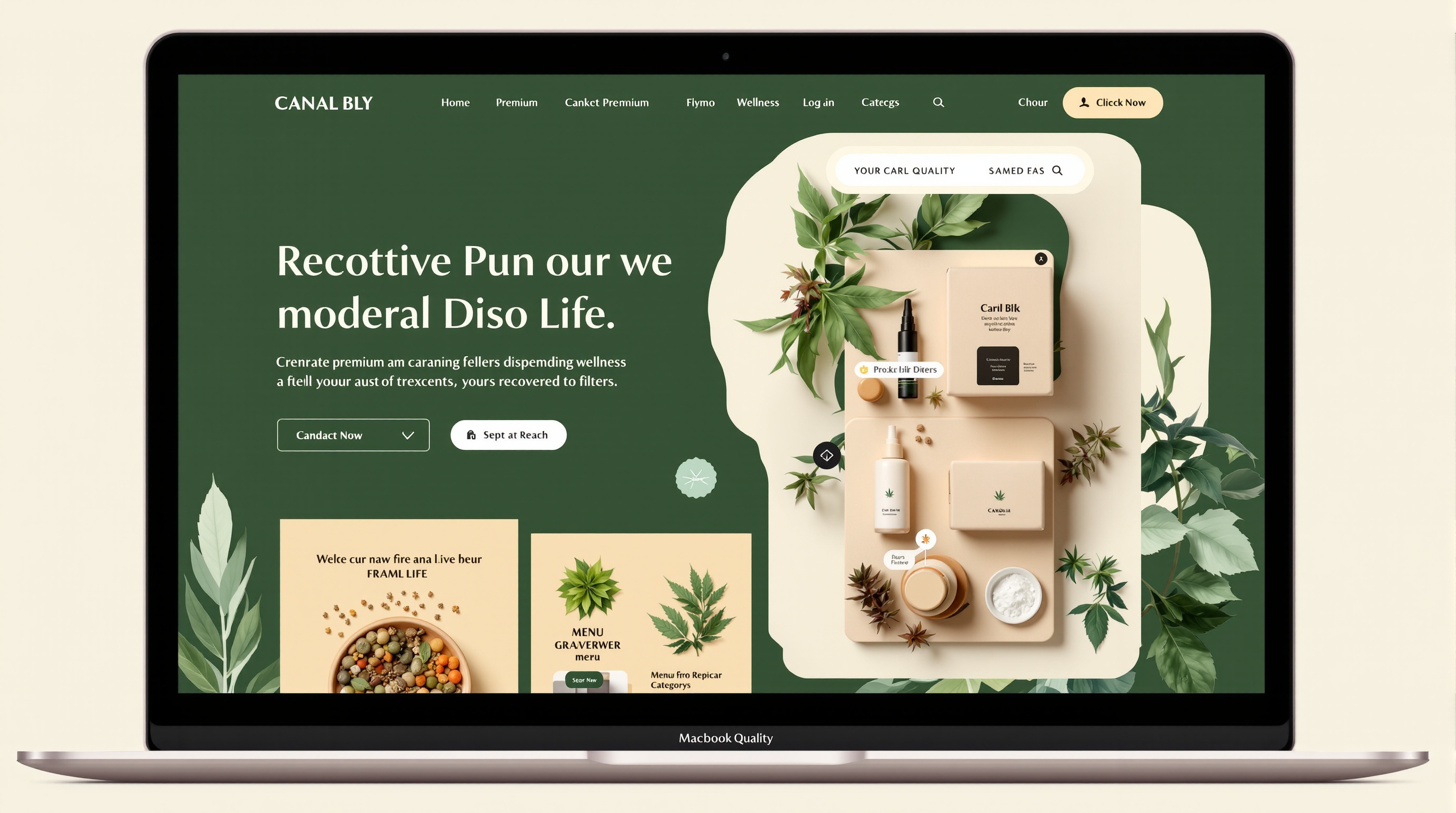 Cannabis dispensary website with menu browser and online ordering
