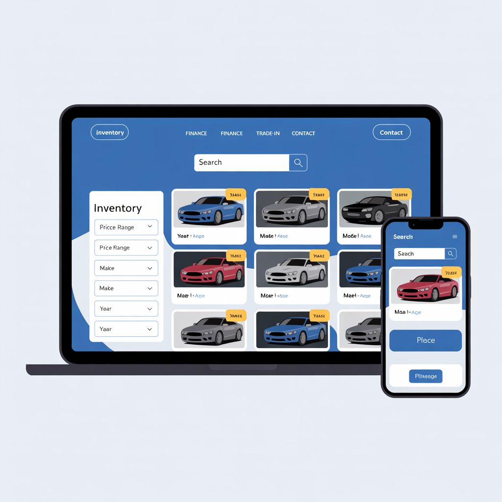 Custom car dealership website with inventory search