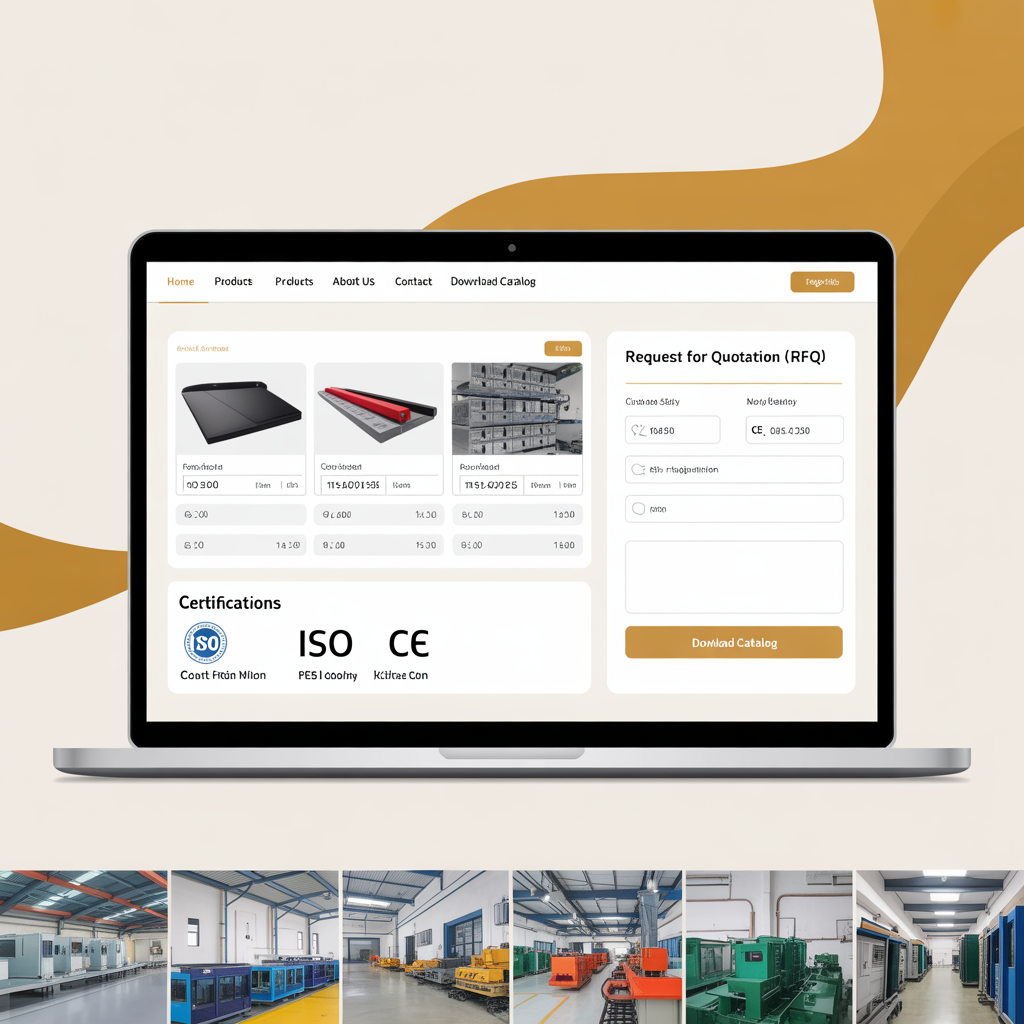 Chinese manufacturer English website development mockup