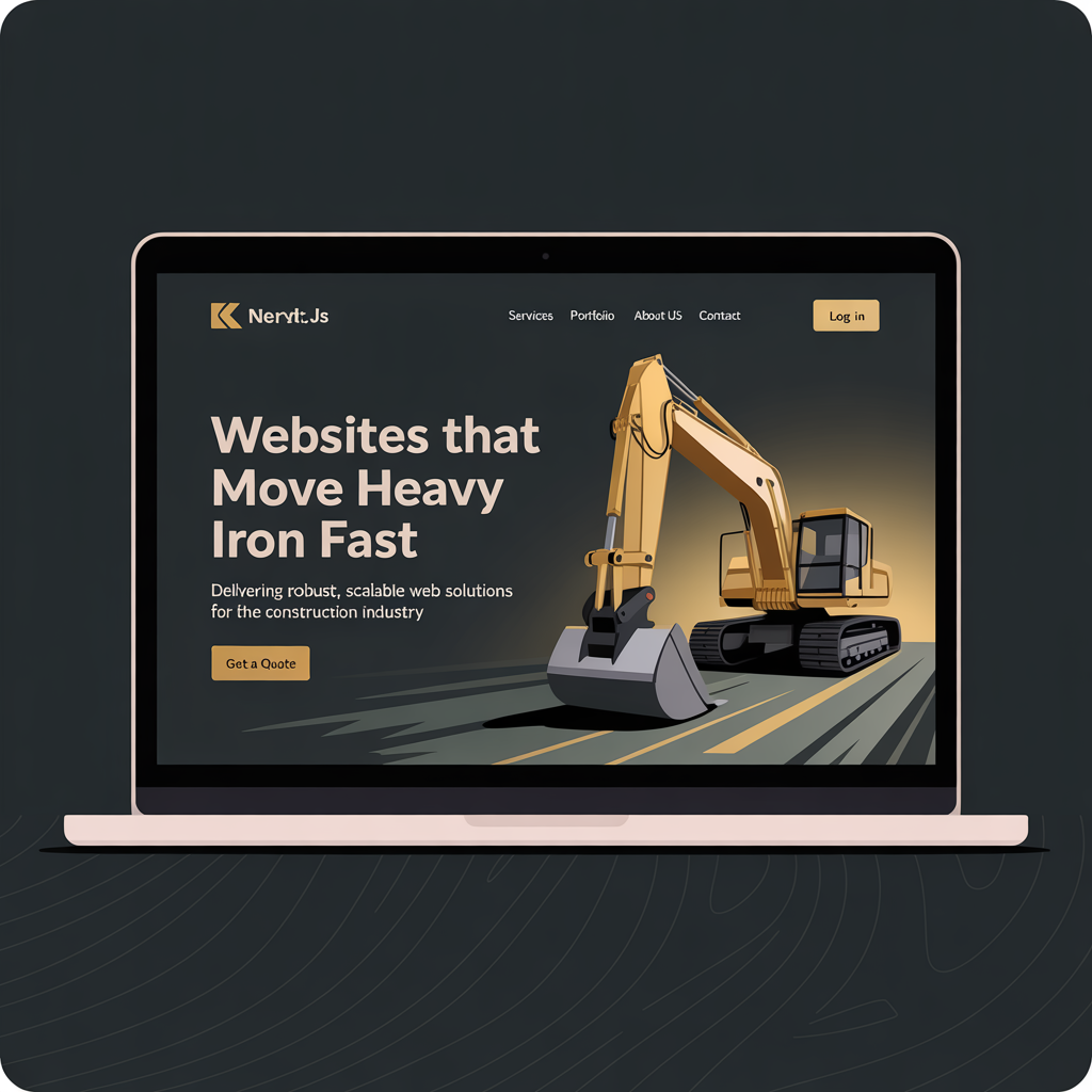 Construction Equipment Website Development website mockup