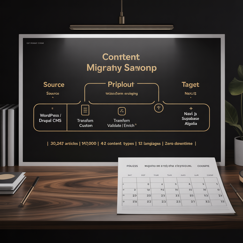 Content migration pipeline for large publishing sites