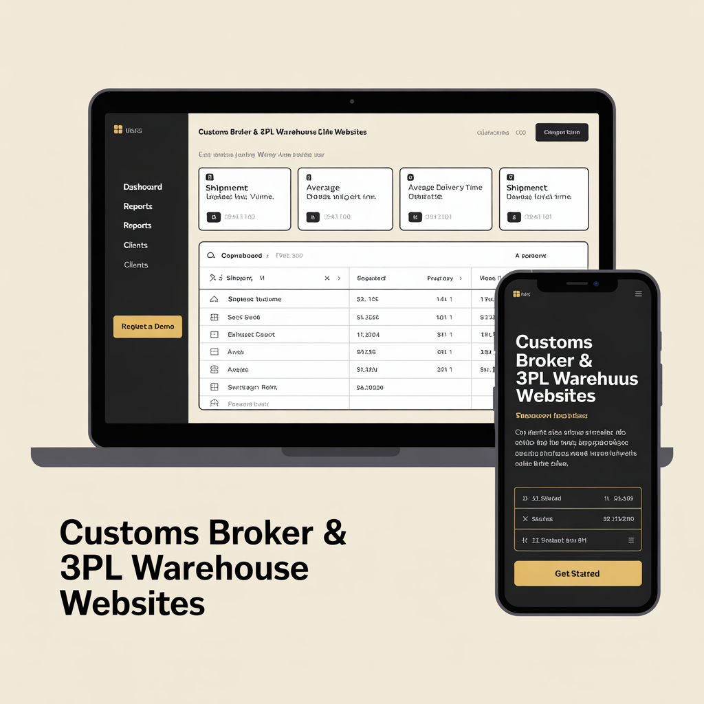 customs-broker-3pl-warehouse-website website mockup