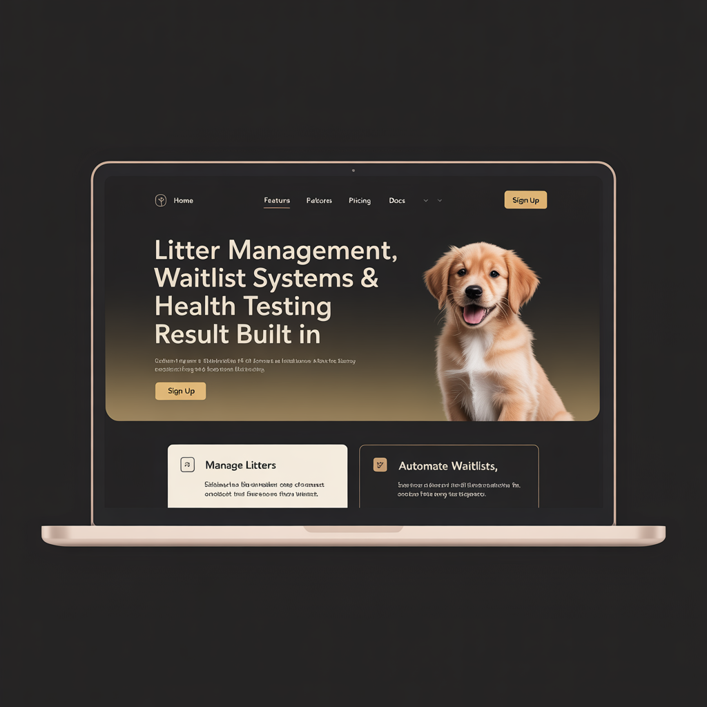 Dog Breeder Website Development website mockup
