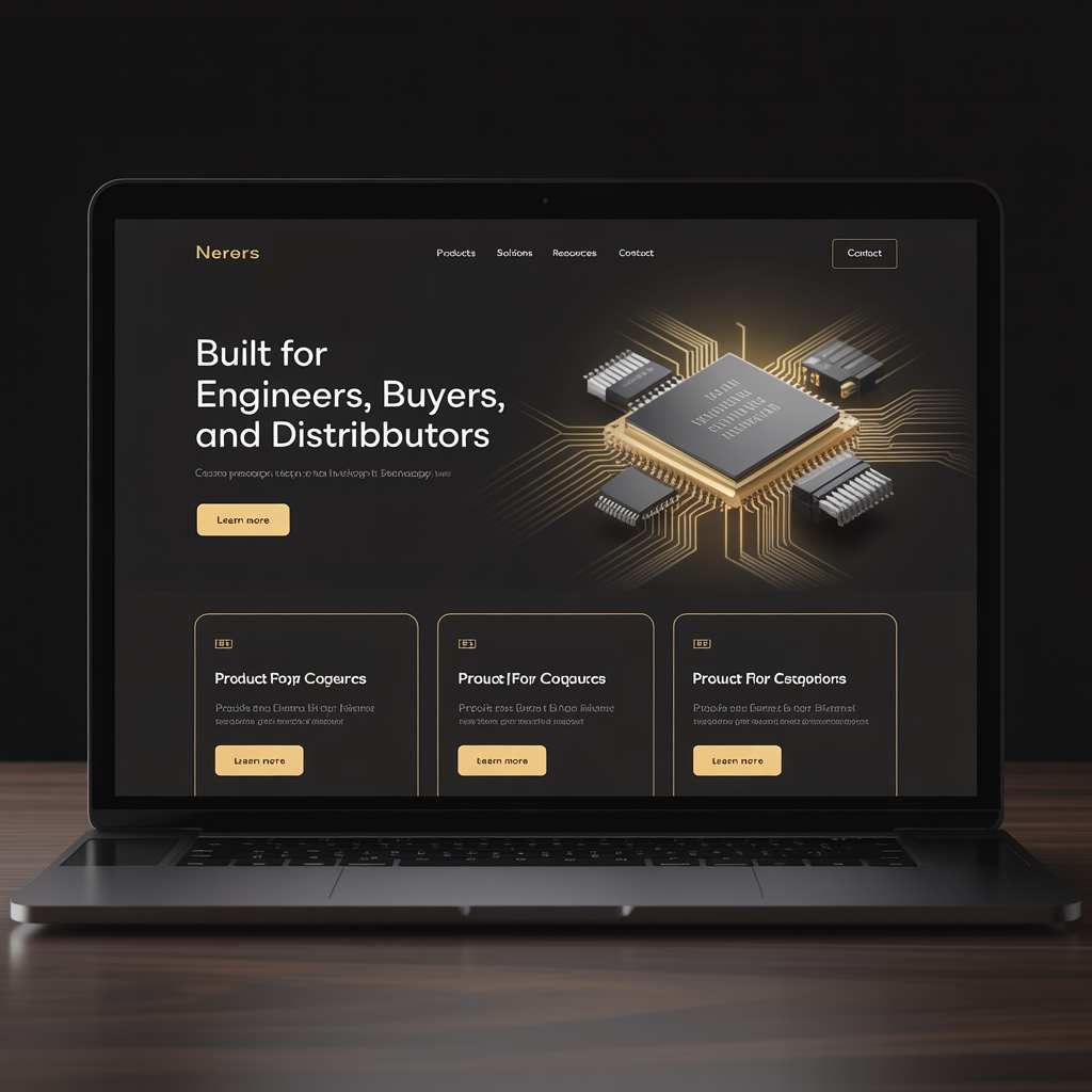 Electronics Manufacturer Website Development website mockup