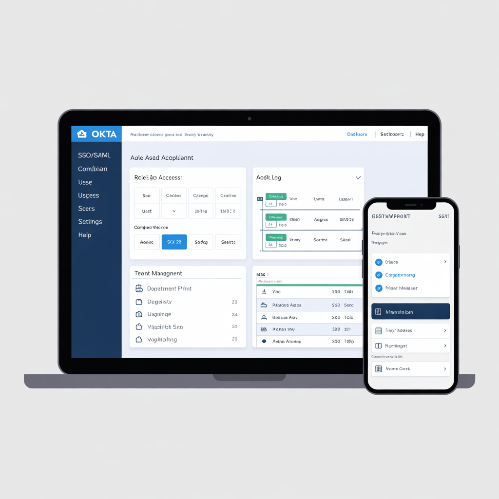 Enterprise software platform with SSO and audit logs
