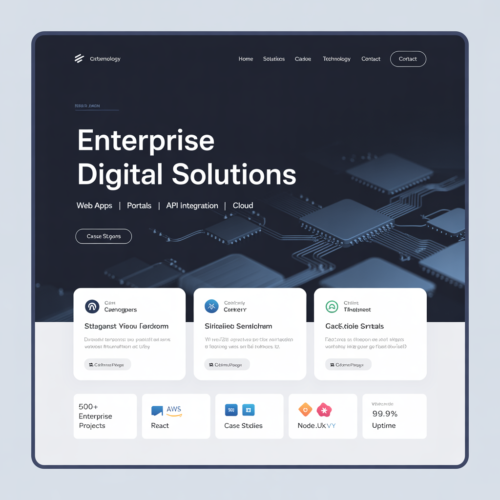 Enterprise web development agency with case studies and tech stack