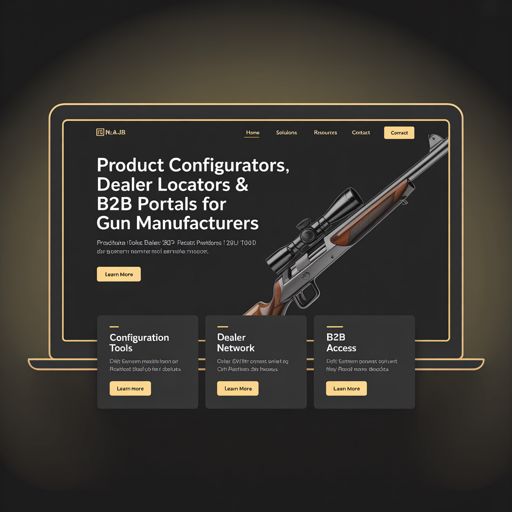 Firearms Manufacturer Website Development website mockup