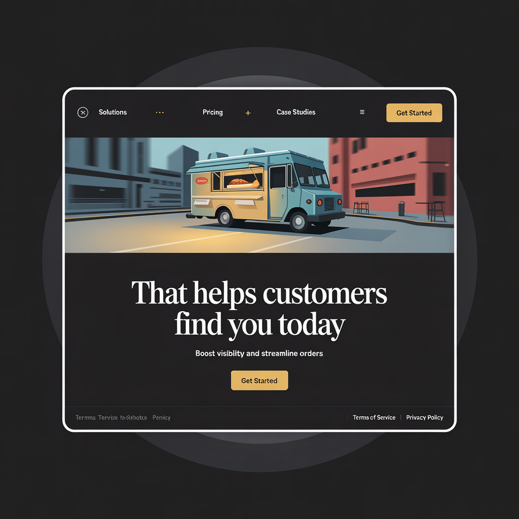 Food Truck Website Development website mockup