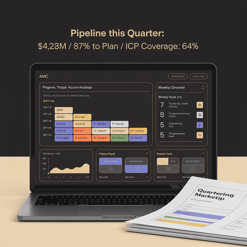 Fractional CMO dashboard with pipeline forecast ICP definition and ABM target accounts