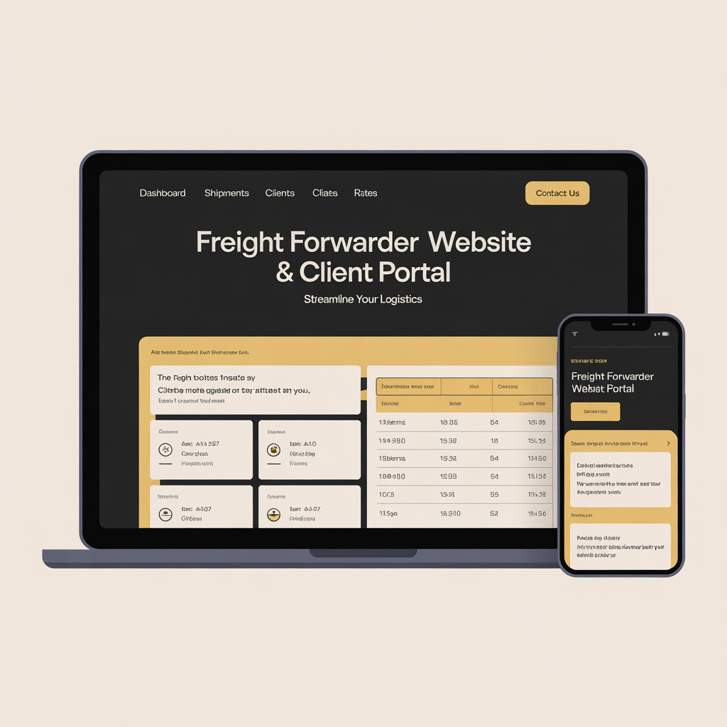 freight-forwarder-website-client-portal website mockup