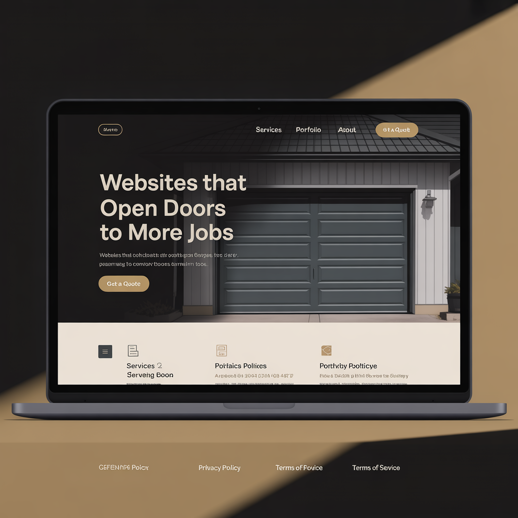 Garage Door Company Website Development website mockup