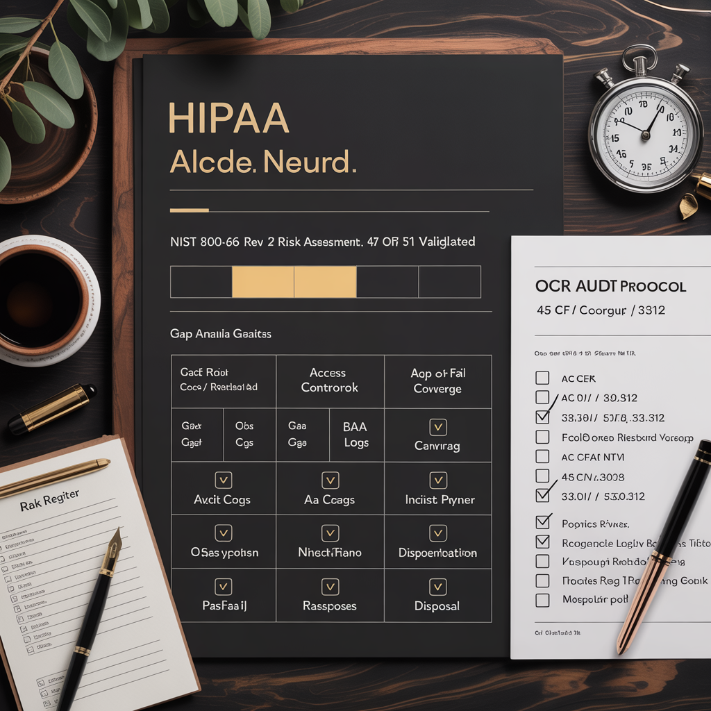 HIPAA compliance audit and security risk assessment per NIST 800-66