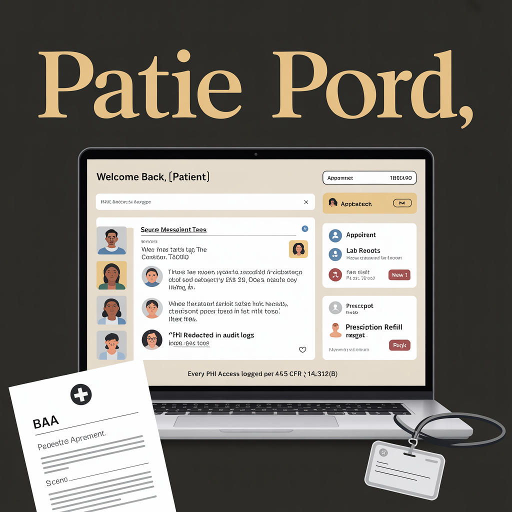 HIPAA compliant CRM and patient portal with secure messaging audit trails