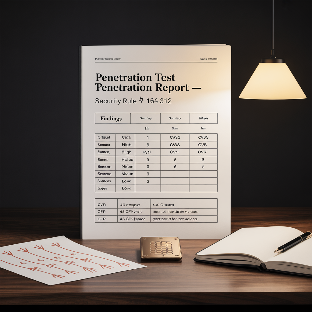 HIPAA penetration testing report with OCR-mappable findings