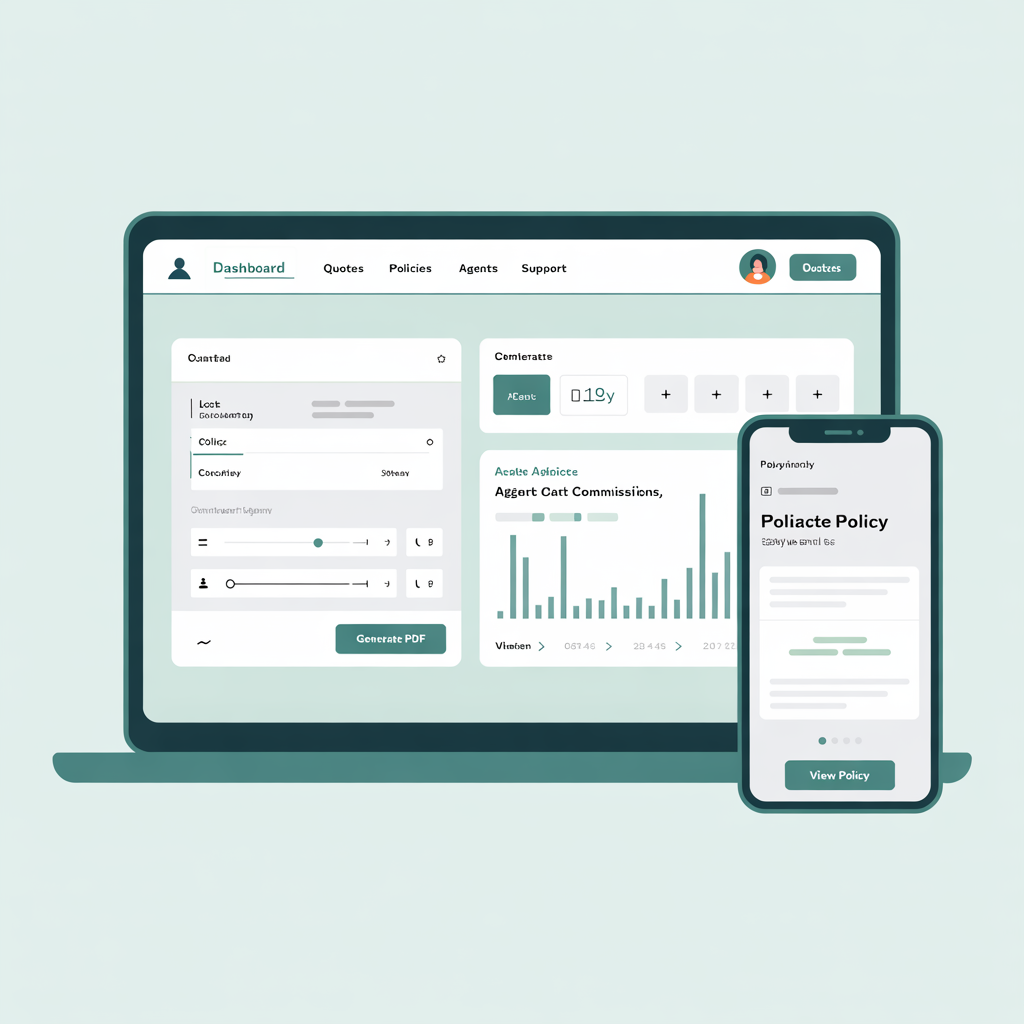 Insurance quote-and-bind platform with agent portal