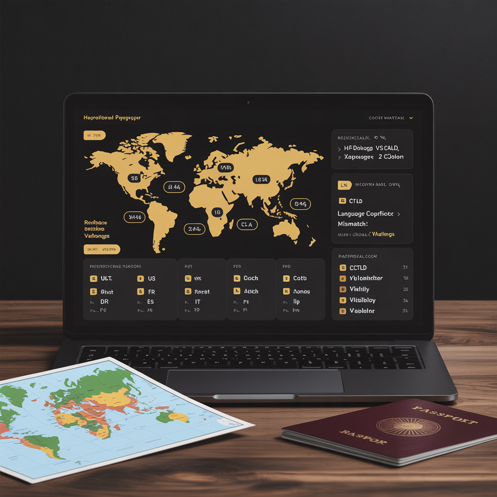 International SEO dashboard with hreflang multi-region traffic and ccTLD strategy