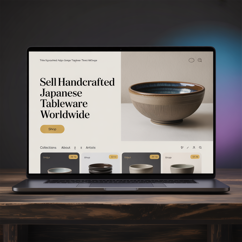 Japanese Ceramics & Pottery Ecommerce website mockup