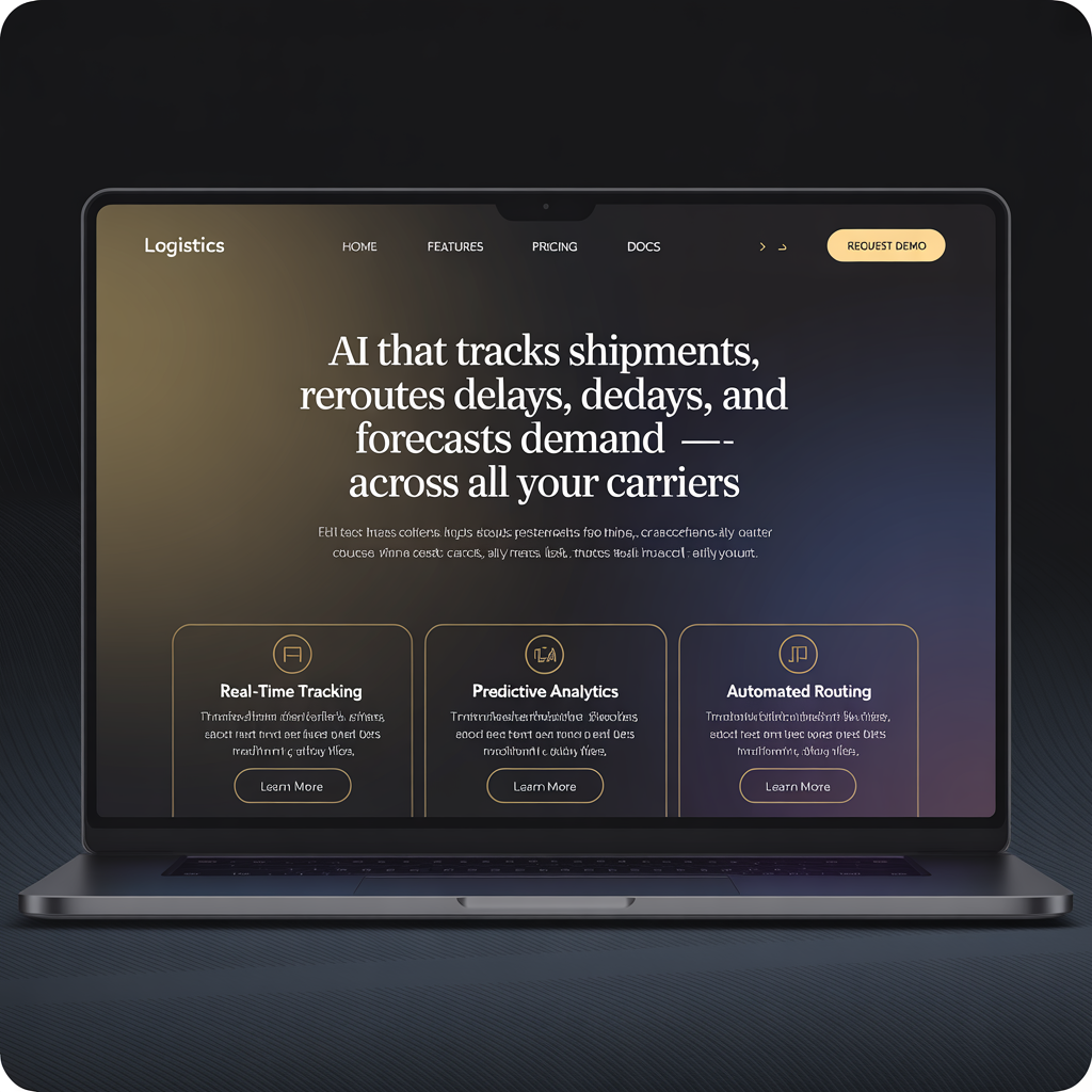 Logistics AI Integration website mockup