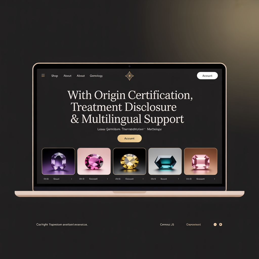 Loose Gemstone Website Development website mockup