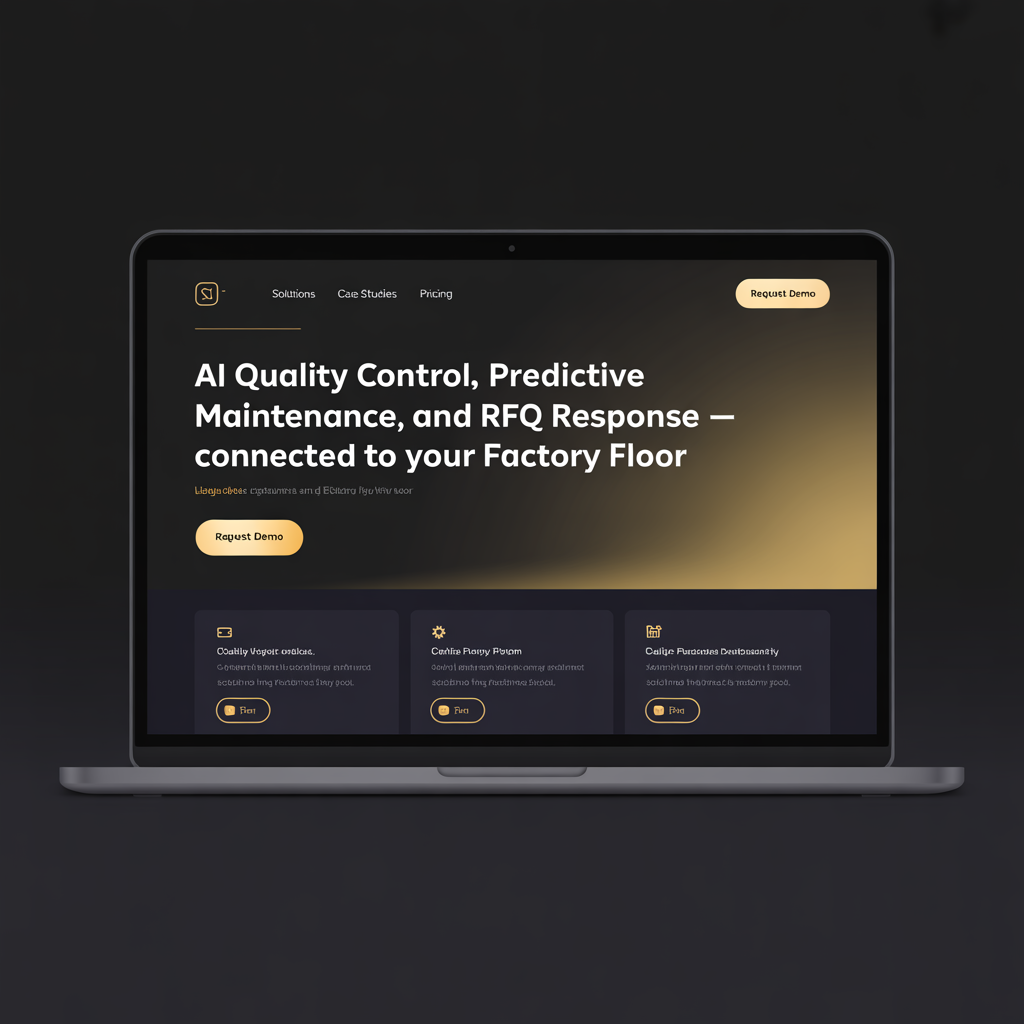 Manufacturing AI Integration website mockup