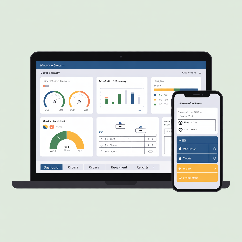 Manufacturing MES dashboard with IoT sensors