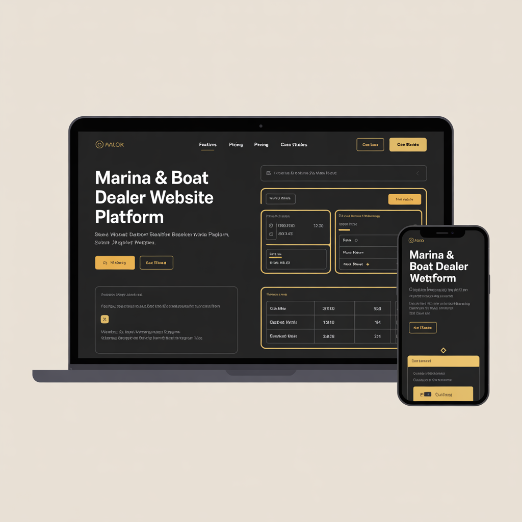 marina-boat-dealer-website-platform website mockup