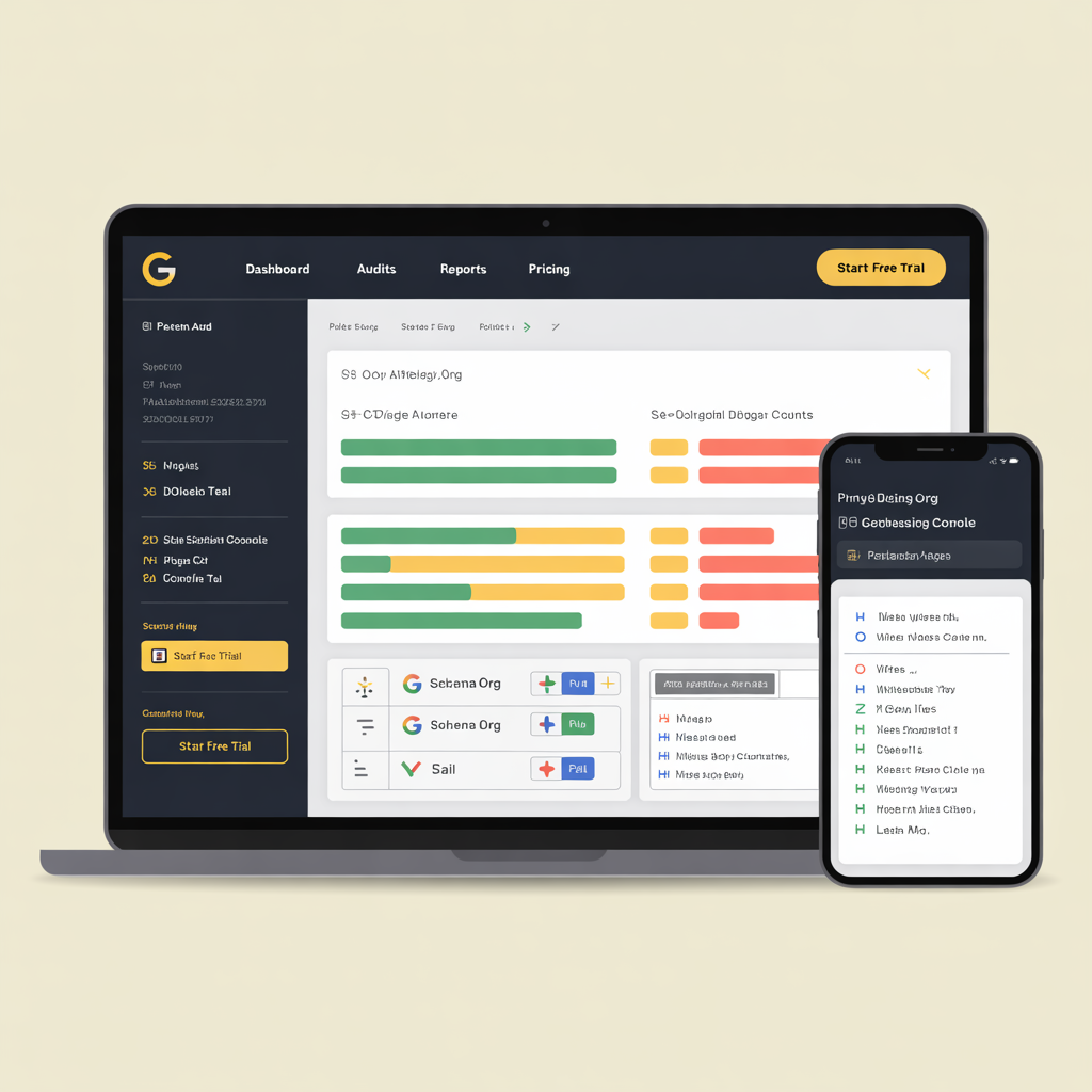 On-page SEO audit dashboard