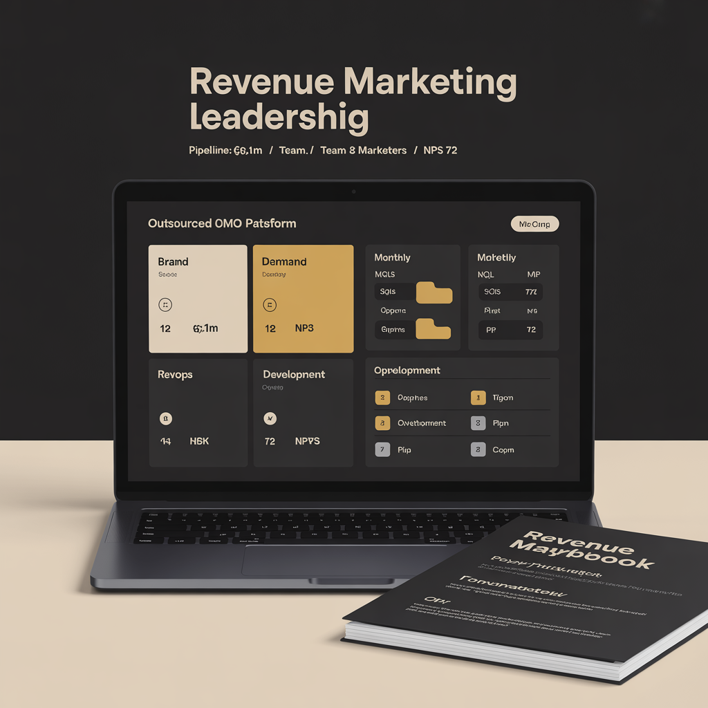 Outsourced CMO dashboard with revenue marketing leadership pipeline and team development
