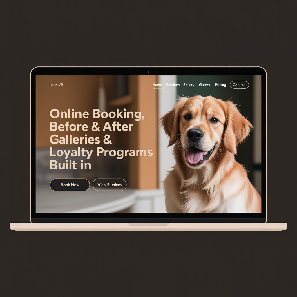 Pet Grooming Website Development website mockup