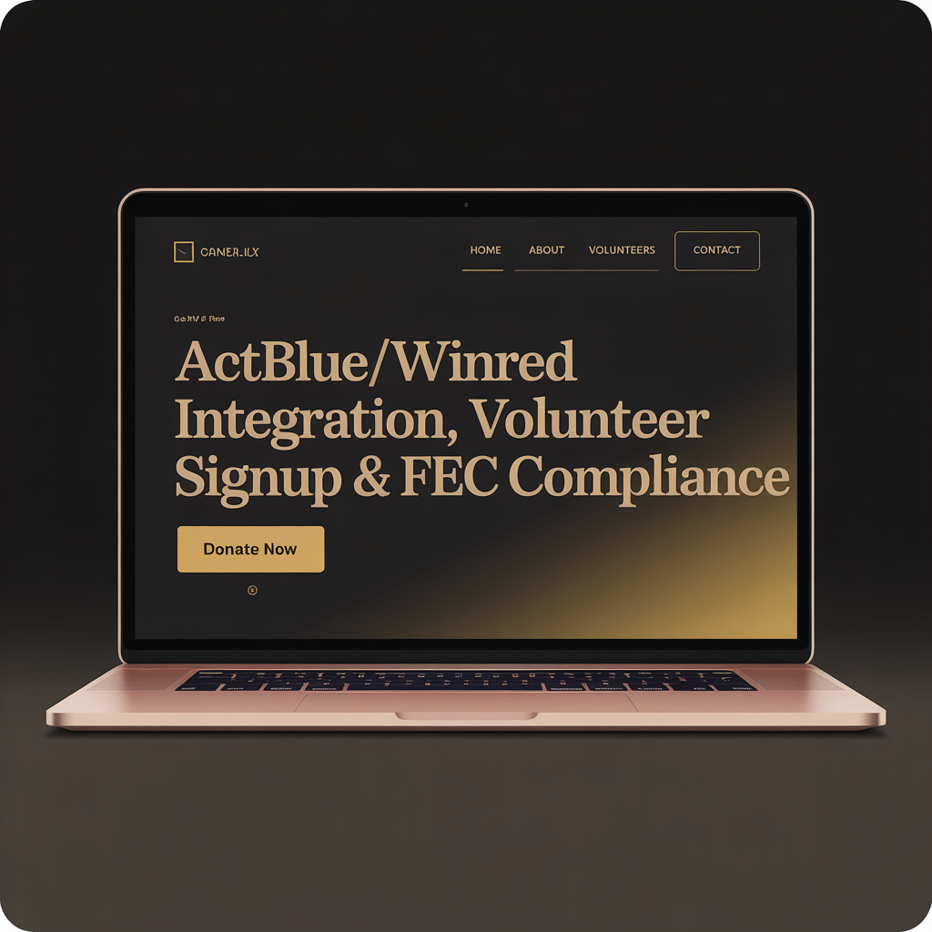 Political Campaign Website Development website mockup