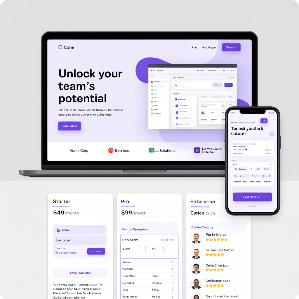 High-converting SaaS landing page with product demo