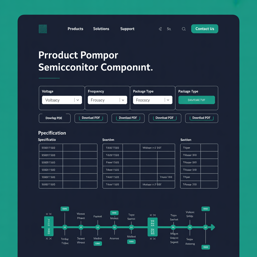 Semiconductor company website with parametric search