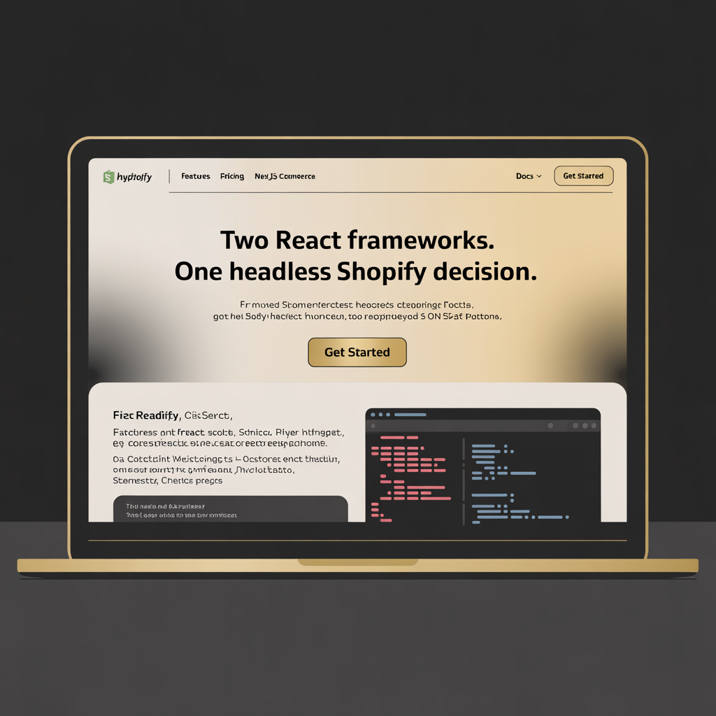 Shopify Hydrogen vs Next.js Commerce website mockup