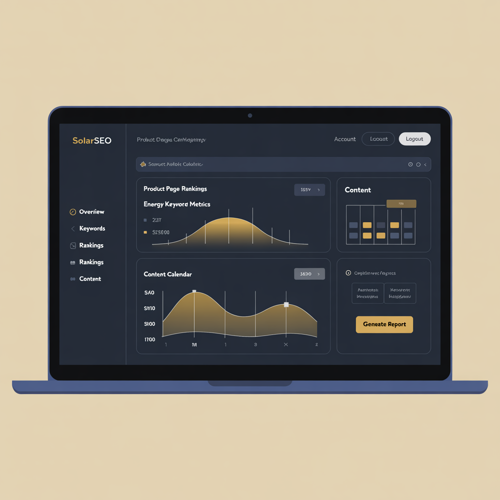 Solar manufacturer SEO dashboard