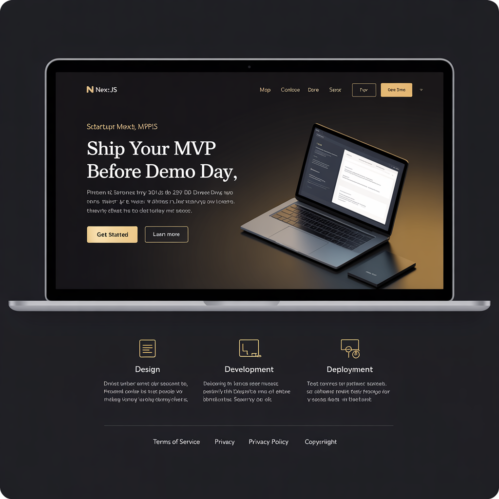 Startup MVP Development — 30 Days website mockup