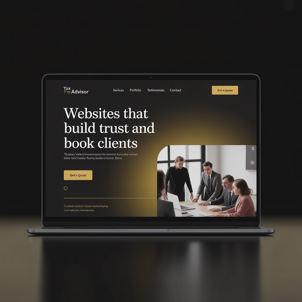 Tax Advisor Website Development website mockup