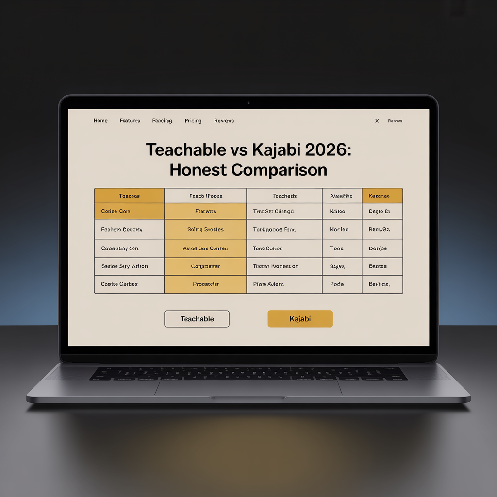 Teachable vs Kajabi 2026: Honest Comparison website mockup
