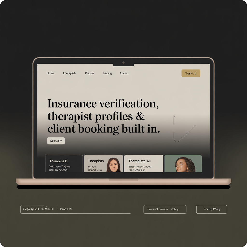 Therapist Directory Website Development website mockup