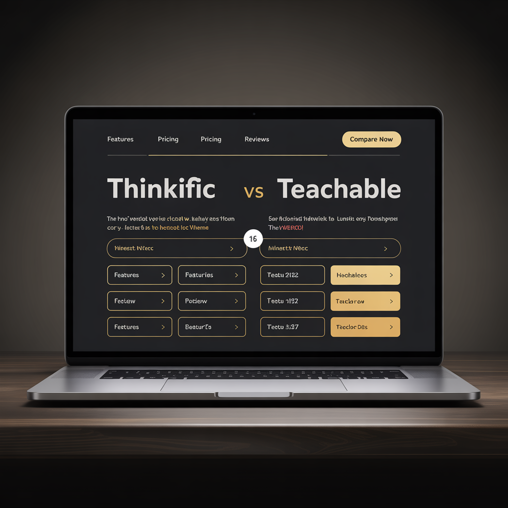 Thinkific vs Teachable: 2026 Comparison website mockup