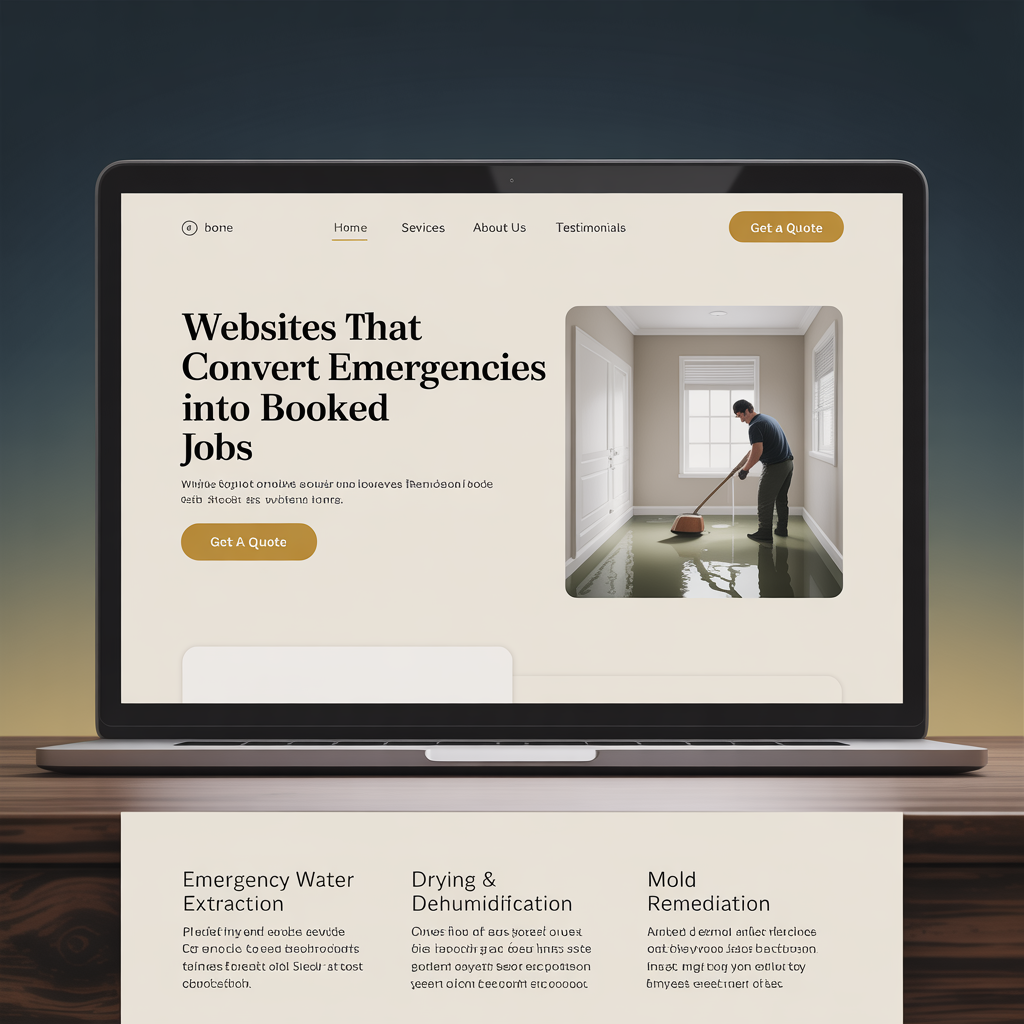 Water Damage Restoration Website Development website mockup