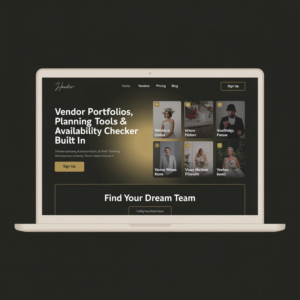 Wedding Vendor Directory Website Development website mockup