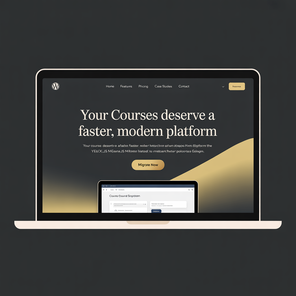 WordPress LMS Migration to Next.js website mockup
