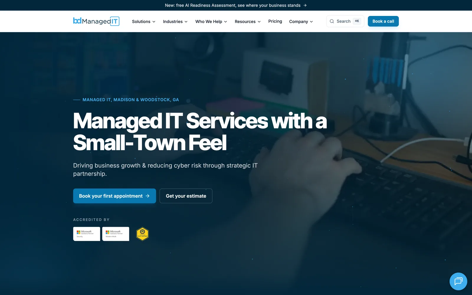 bdsupport.com homepage after the WordPress to Astro + Sanity rebuild